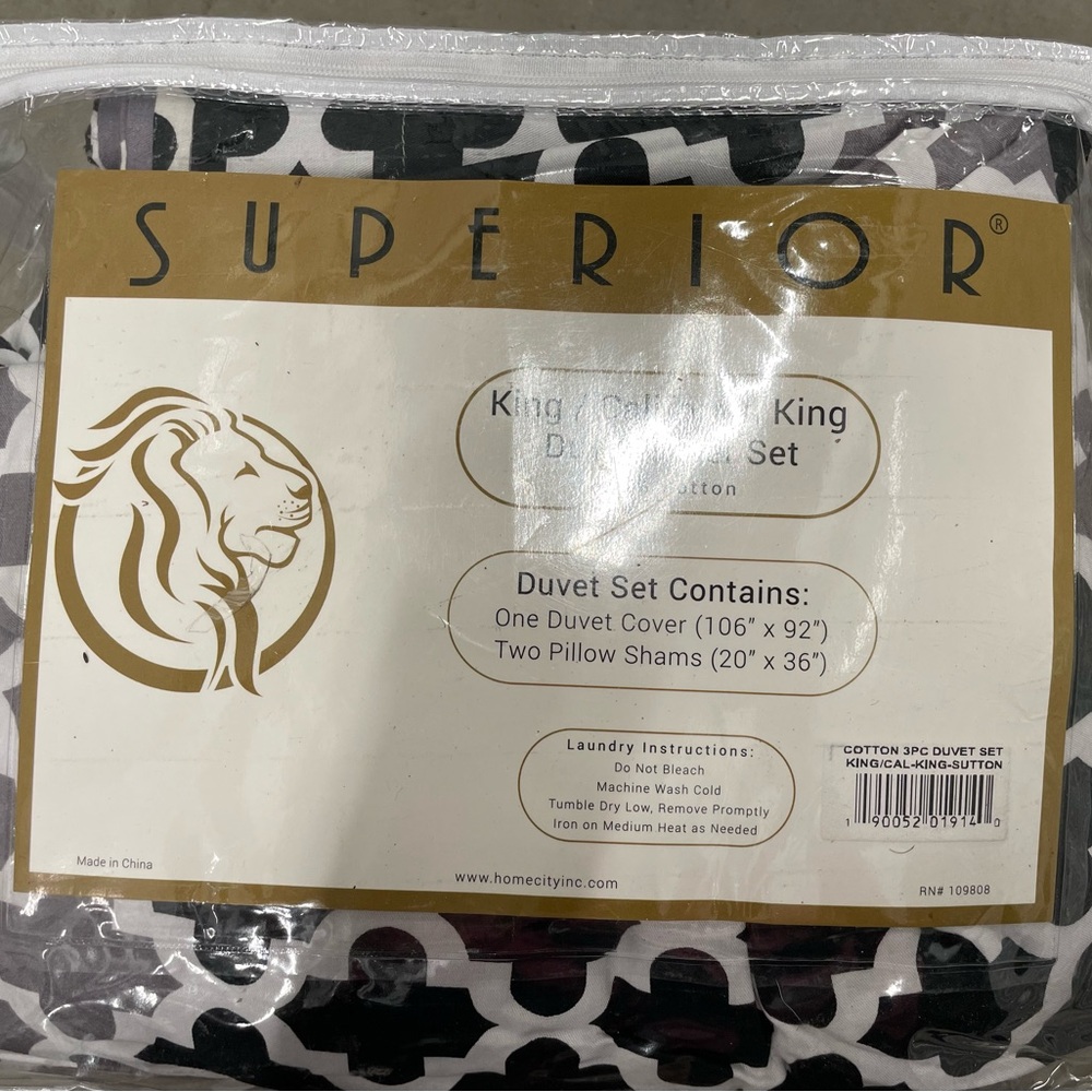 Black and White Cotton Duvet Cover Set